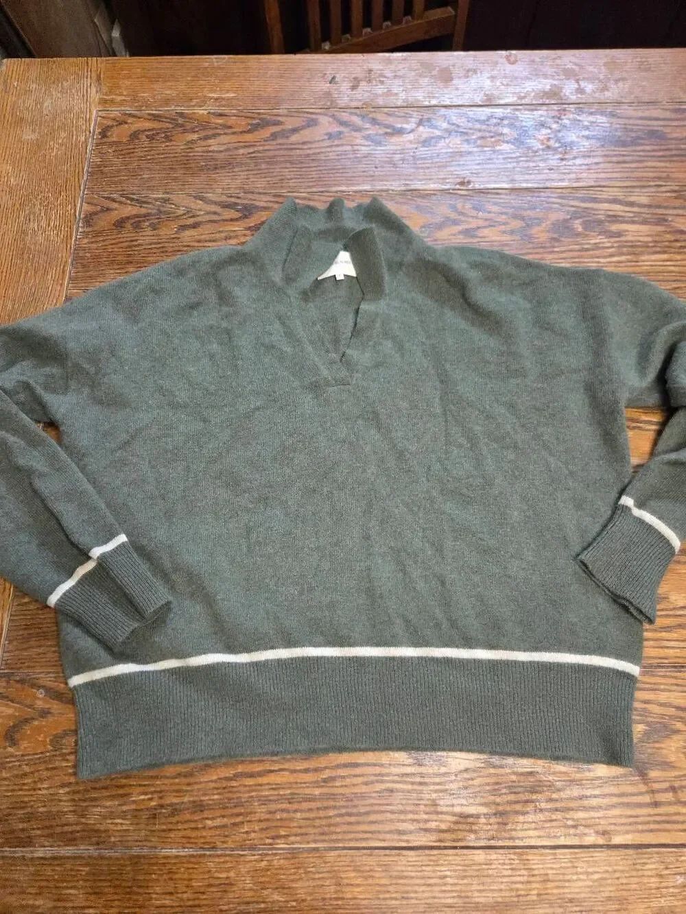 Maria de la Orden green Cashmere collared sweater sz Small